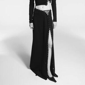 Sid Neigum Black Asymmetrical Lace-Up Skirt